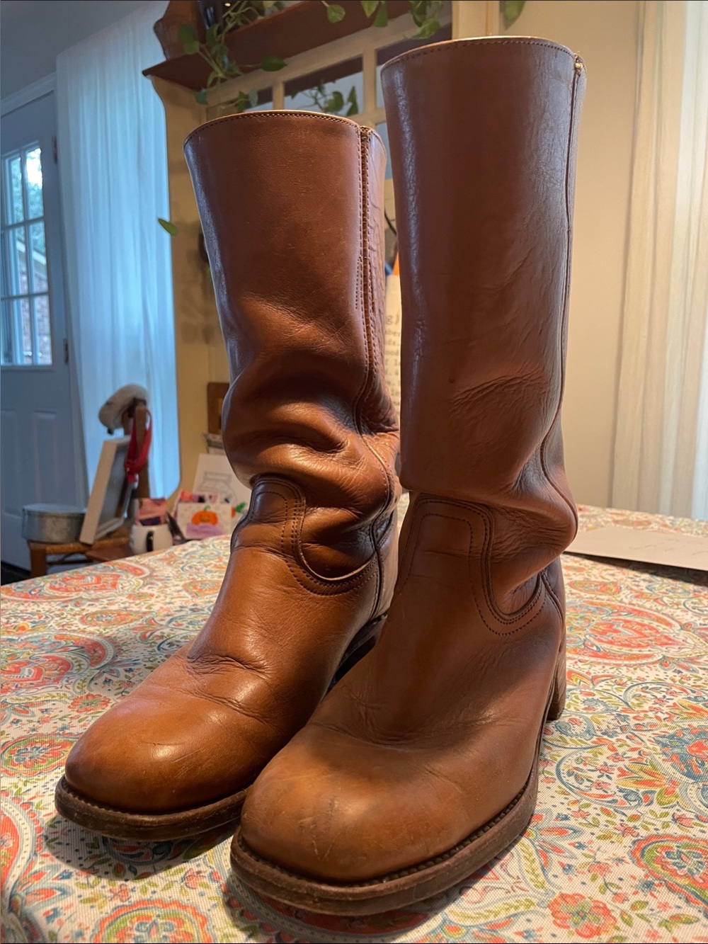Mens Frye Campus 14L model 2955 Classic Brown Leather Mid-Calf Boots -8.5 mens